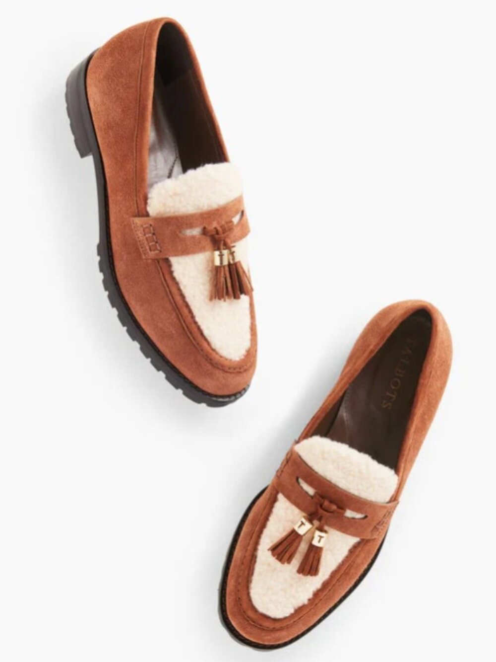 Brand New Talbots Womens Cassidy Sherpa Loafers - Suede 7 1/2M